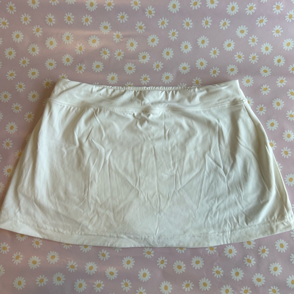 White athletic Mini Skirt with shorts